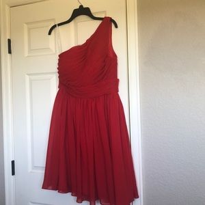 Red chiffon dress